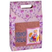 Подарочный набор полотенец "Дино-текс" Любимой бабушке (40*70см.-1шт.)