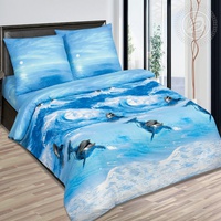 Постельное белье "АртПостель" Дельфины Поплин (Евро)