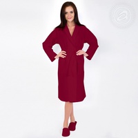 Халат женский "АртПостель" Банный с воротником цвет Бордо (L/XL)