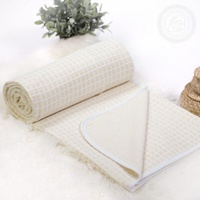 Одеяло-покрывало "АртПостель" Клетка бежевая Трикотаж (Детский (Ясли), 100*140см.)