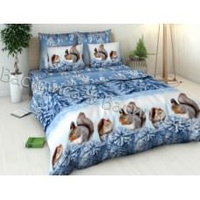 Постельное белье "Василиса" Белочки 1 Бязь (Евро)