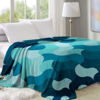 Плед велсофт Valtery Волны, 200*220