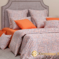 Постельное белье "Хлопковый Край" Наоми оранж Сатин (Евро)